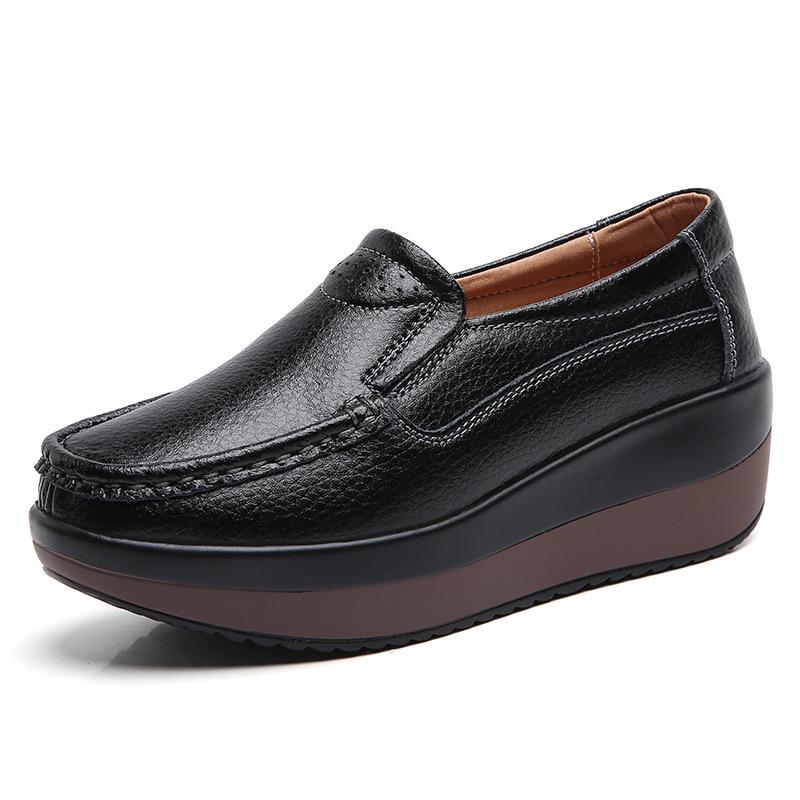 Korean Style Wedge Heel Platform Slip-on Shoes for Women
