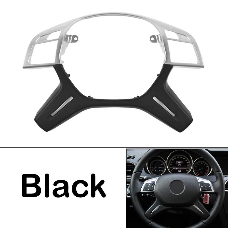 

For Mercedes Benz ML GL GLS W166 W204 W212 W463 Car Inner Steering Wheel Trim Cover Button Decor Center Panel Sticker Molding чёрный