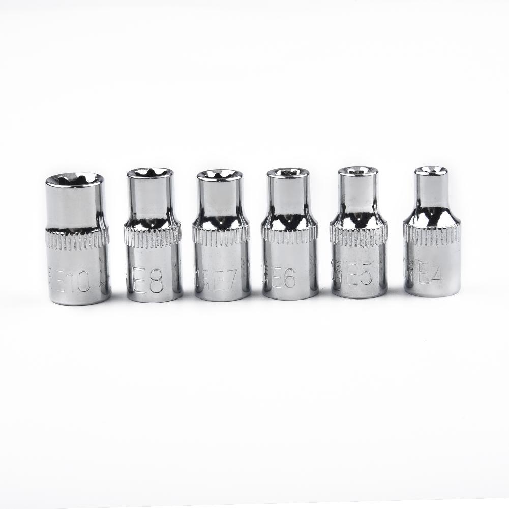 Steel Drive Sockets E4 E5 E6 E7 E8 E10 Supplies 6pcs Torx Star Hand Tools