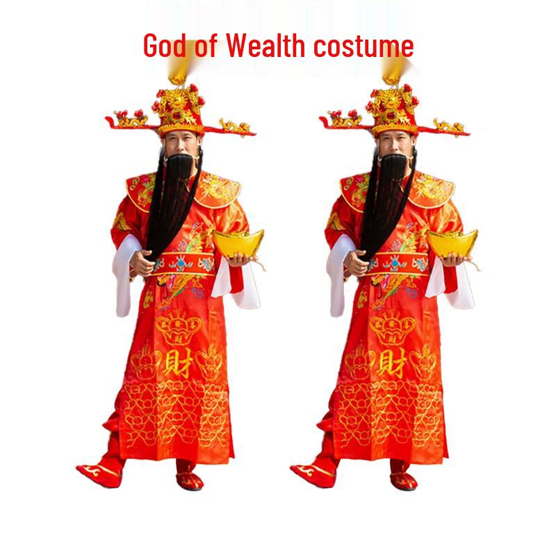 Adult God of Wealth Costume 8-Piece Set