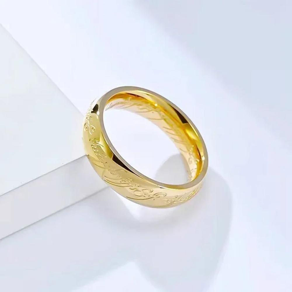 Stainless Steel Laser Engraving Exquisite Couples Wedding Rings, Men And Women Fashion Movie Jewelry Gifts