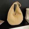 Women Hollow Summer Bag Solid Color Aesthetic Hobo Bag Large Capacity Knitted Tote Handbag Ladies Daily Handbag CLE