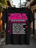 Bachelorette Party Checklist Pink Rings Hearts Checked Challenges And Bold Italian Lettering Bright Unisex All TShirt