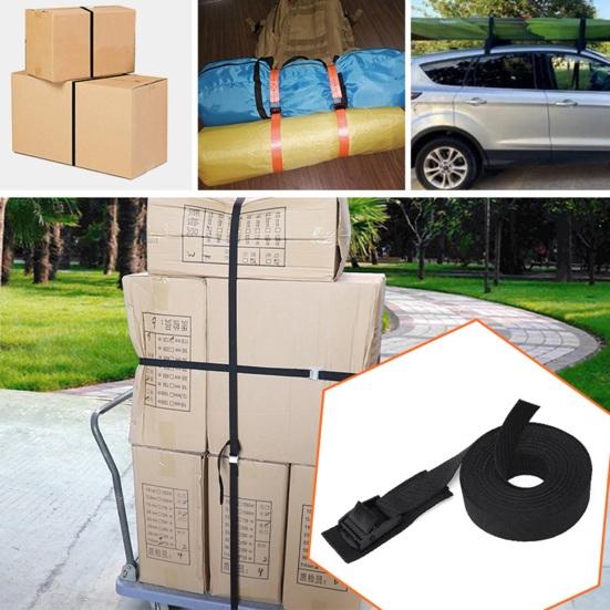 4/5M Quick Release Cam Buckle Cargo Strap Tie Down Nylon Strap 250KG Tensile Strength Lashing Strap Adjustable Car Roof Rack