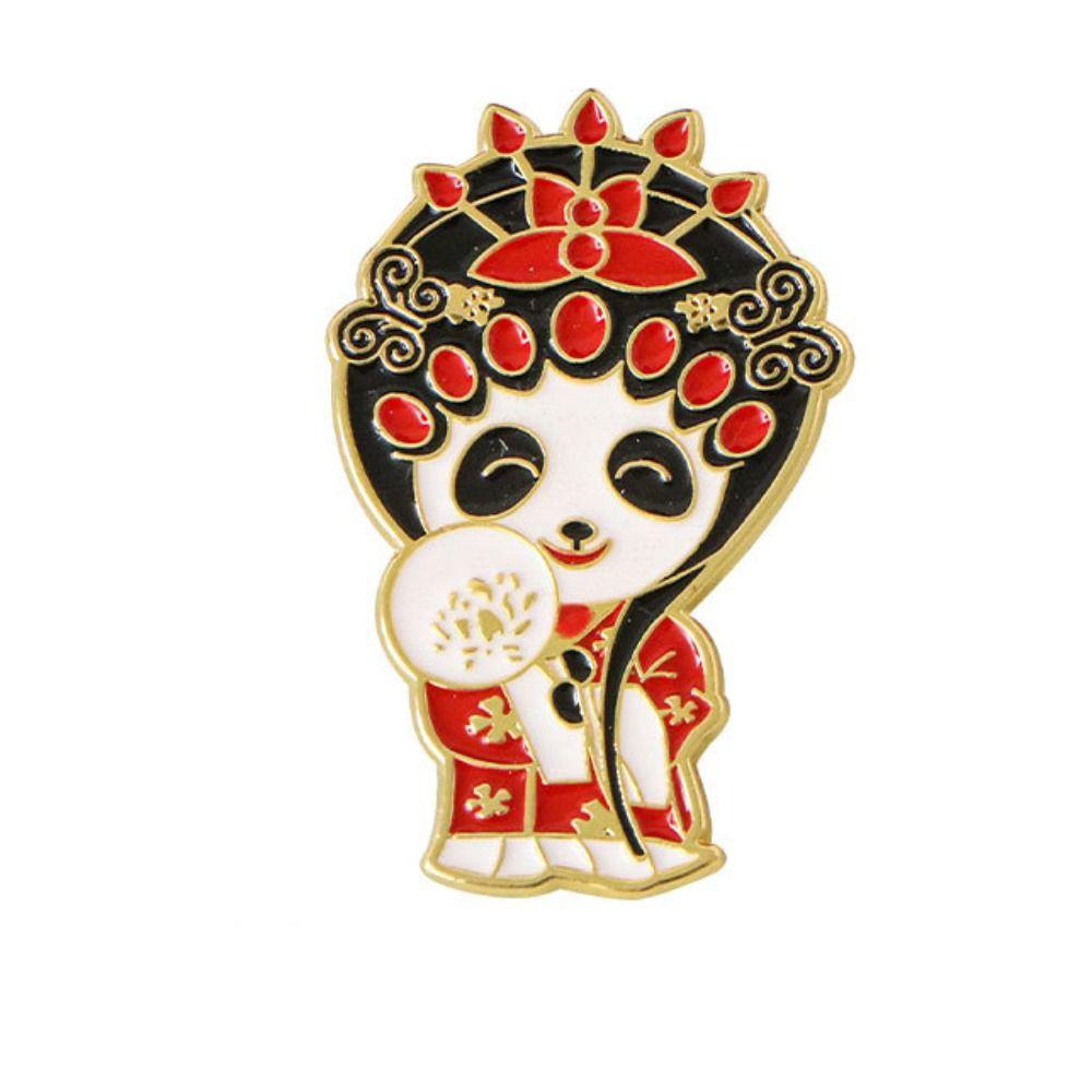 Craft Cartoon Opera Panda Badge Zinc Zinc Zinc Alloy Giant Panda Shape Badge  Fans Gifts