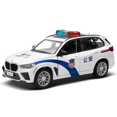 Police Car Toy Car BMW X5M Police Car 110 Boy Alloy Car Sound And Light Inertia Birthday Gift