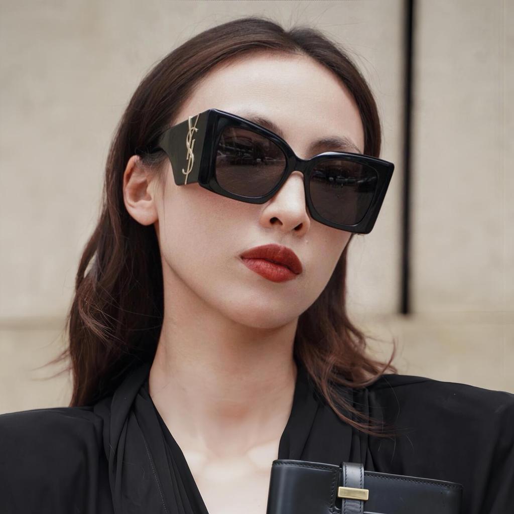 Óculos de Sol Olho de Gato Feminino YSL M119, Armação Quadrada Rosa, Proteção UV de Alta Qualidade