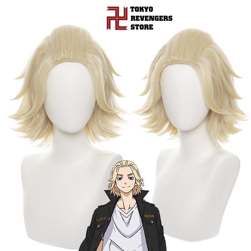 Tokyo Revengers Sano Manjiro Mikey Golden Hairpiece Cosplay Wig For Halloween Carnival Props