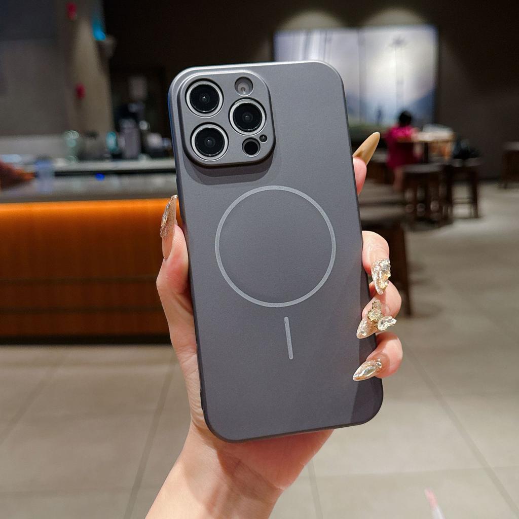 Premium sense liquid mobile phone case is suitable for Apple 17PM solid color skin sense 16Pro fine ring magnetic protective case 15/11