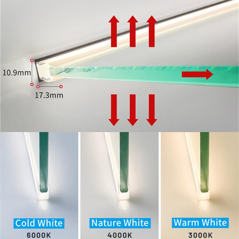 Glass Shelf LED Cabinet Layer Lamp Aluminum Profile Recessed Splint Panel Edge Backlight Wardrobe Book Invisible Bar Strip Light