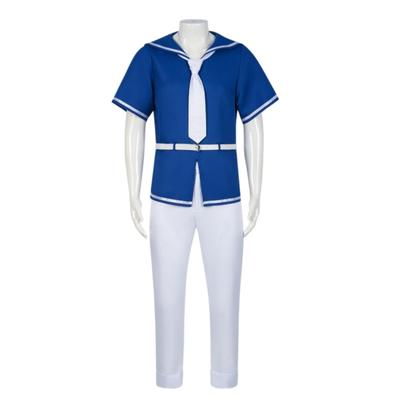 Anime OSHI NO KO Hoshino Akuamarin Cosplay Kostüm Goldene Perücke Kollokation Blaues Oberteil Hose Krawatte Outfits Weihnachten Karneval Kleidung