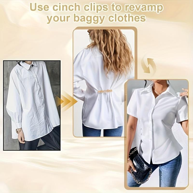 4Pcs Vintage Style Adjustable Waist Clips for Women, Metal Brooch Pins for Dress, Sweater & Shawl