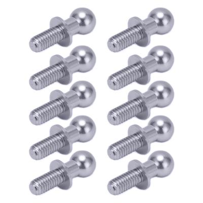 10pcs Metal Ball Head Screw Link Rod Shock Absorber End for Tamiya TT01 TT02 RC CarTitanium Color