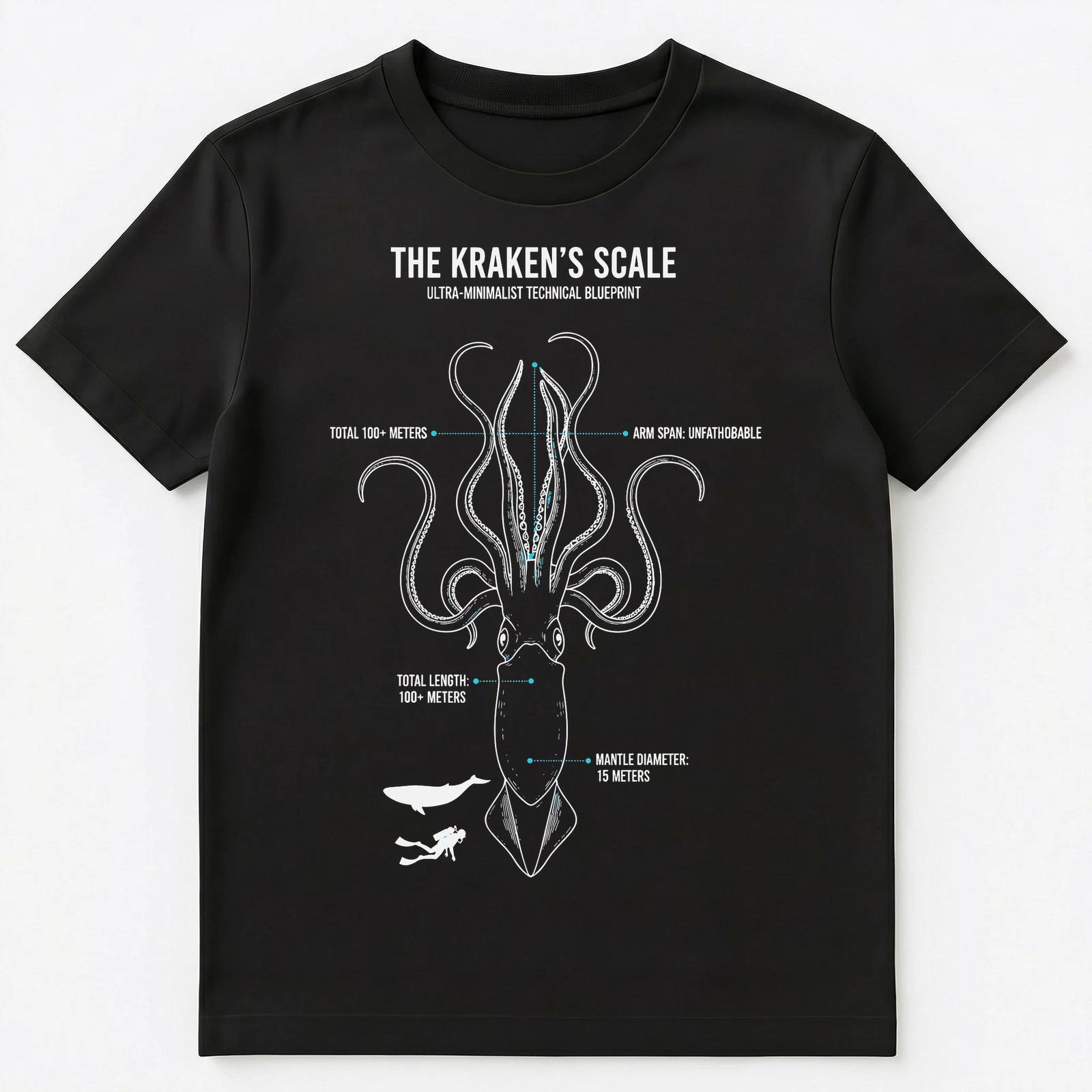 Kraken Enthusiast Mythical Scale Blueprint Oceanography Unisex T-Shirt S