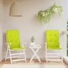 VidaXL Garden Chair Cushions High Back Set of 2 Bright Green 314119