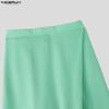 INCERUN Men Back Elastic Waist Wrap Casual Baggy Long Wide Leg Pants Trousers