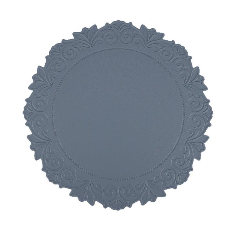 Imitation leather placemat PVC mat Nordic style 18cm round plate mat hotel creative edge pressing plate mat coaster