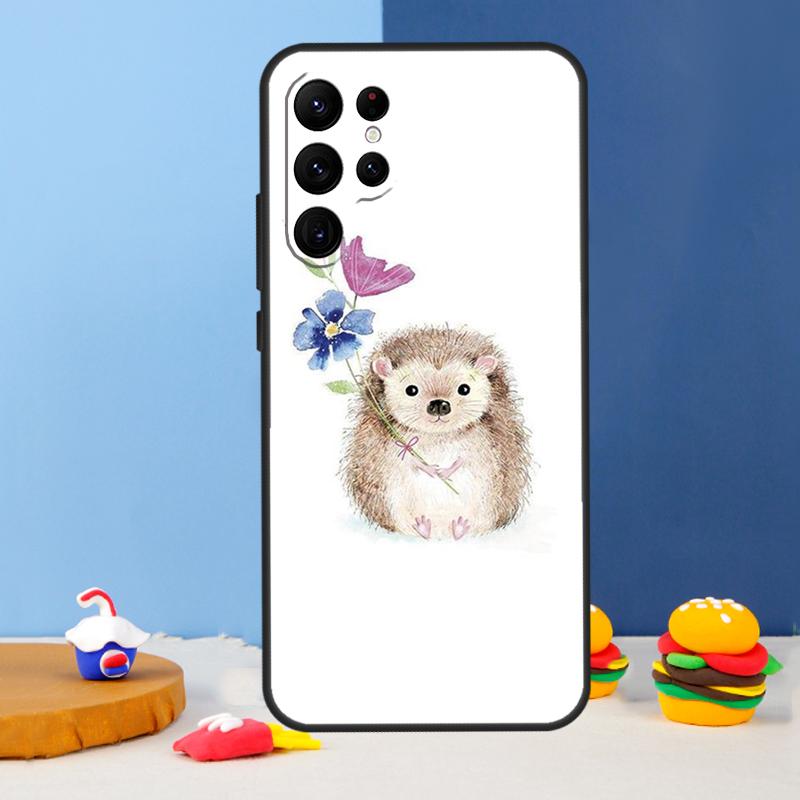 

Animal Hedgehog Phone Case For Samsung Galaxy S25 S24 Ultra S9 S10 S20 S22 S21 S23 Plus S24 FE Cover Coque Galaxy S9 Plus