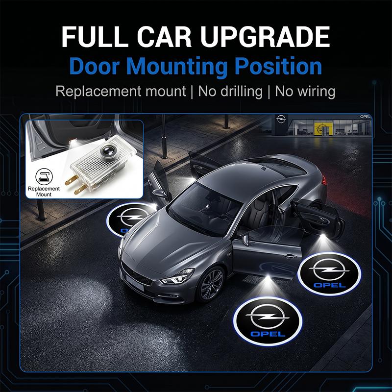 2pcs Led Car Door logo Welcome Light For Opel Corsa Insignia Vectra Zafira Meriva Mokka Grandland Vivaro Karl Rocks-e Astra New Energy