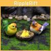 Resin Bird Micro Landscape Miniature Garden Decor With Bird Nests For Home And Gifts