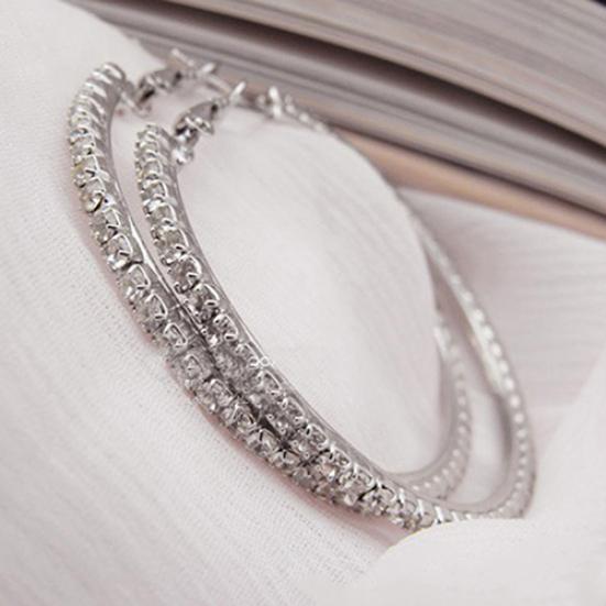 Women's Luxury Party Crystal Rhinestone Earring  Hoop Ear Ring Jewelry Charms