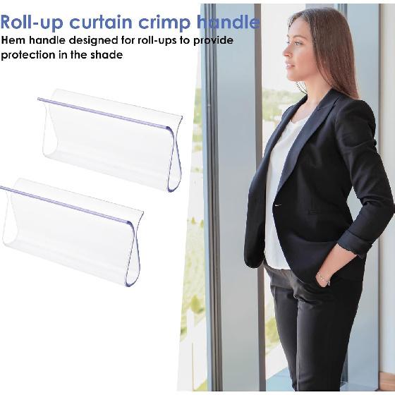 2PCS Shade Pulls for Roller Shades, Plastic Roller Hem Grip Pull Down Shades Blinds for Windows Home Car Rolling Curtain Accessories (Clear)