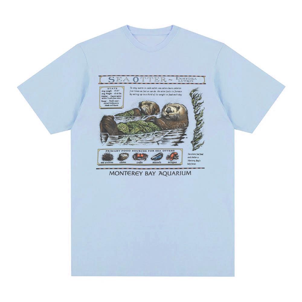 Monterey Bay Aquarium Sea Otter T-Shirt Otter Merch Shirt Unisex Casual Crew Neck Short Sleeve Graphic Tee Fashion T Shirts
