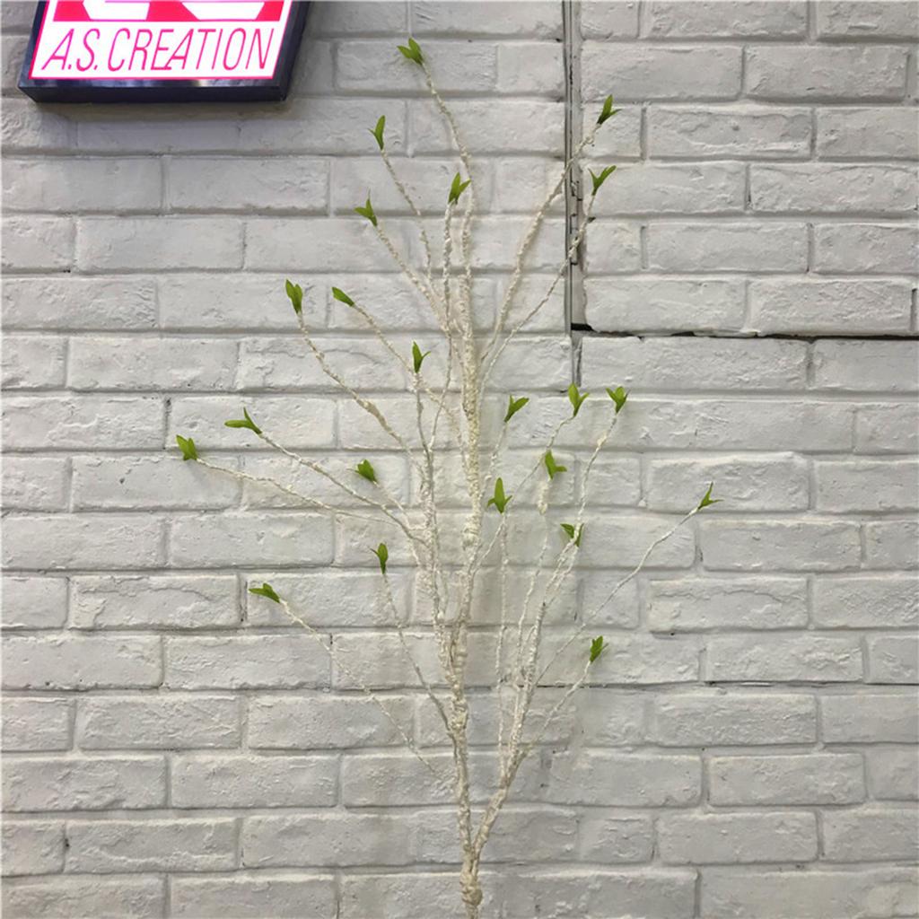 Lifelike Faux Branch Decorative Dried Artificial Twig Vine Stem for Garden Hotel Office Home Farmhouse Decor with Leaves White 55.1in