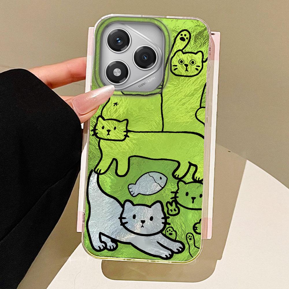 Multi Colored Line Cat Phone Cases Phone Case for Honor 400 200 Pro Magic 7 5 Lite X9a X9c X8b X8a X8c Shell Silicone Back Cover