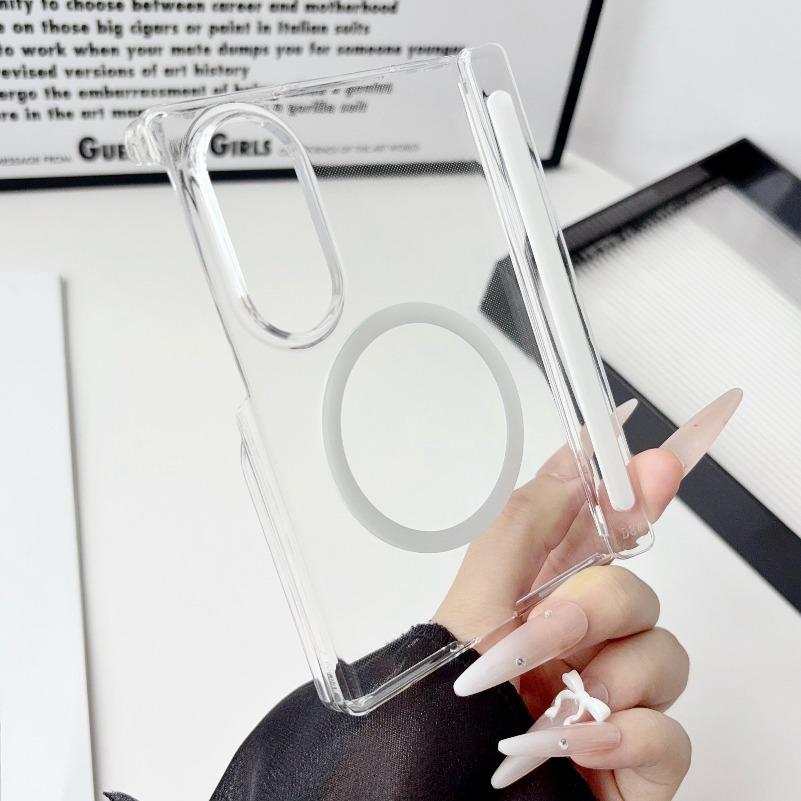 Frosted Hinge Protection for Magsafe Case for Samsung Galaxy Z Fold 8 Ultra 7 6 5 4 Fold8 Wide Clear Black Magnetic Phone Cover