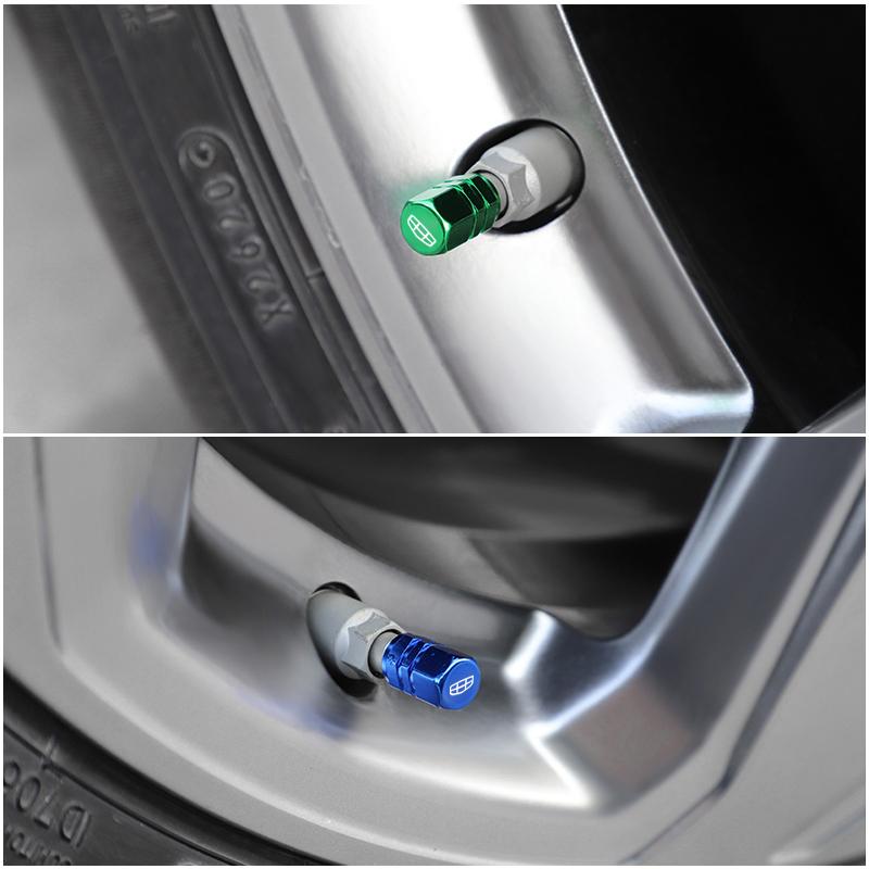 4Pcs Car Wheel Valve Air Core Cap Auto Tire Accessories For Geely Geometry C Coolray GX3 LC Panda Emgrand X7 EC7 Tugella Azkarra