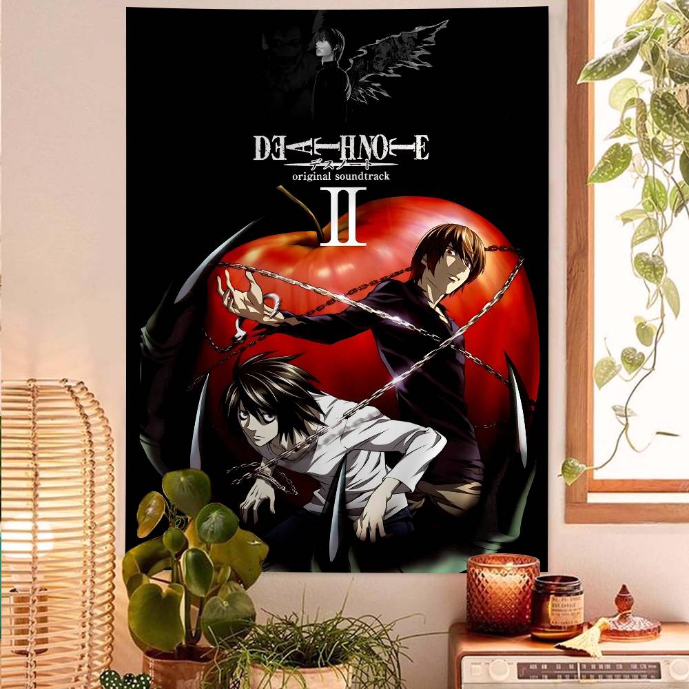 Death Note Full Character Collage Wall Tapestry  Light Yagami Art Edgy Room Decor for Psychological Thriller  Anime Fans