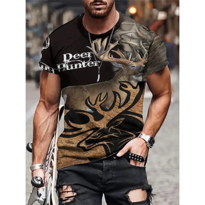 Duck Hunting Dog T-shirts 3D Print Deer Hunter Men's Streetwear Fashion Short Sleeve O-Neck T Shirt Oversized Tops Tees Clothing