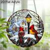 Acrylic Winter Cardinal Suncatcher Stained Glass Effect Window Hanging Ornament Holiday Bird Lover Gifts for Mom Grandma