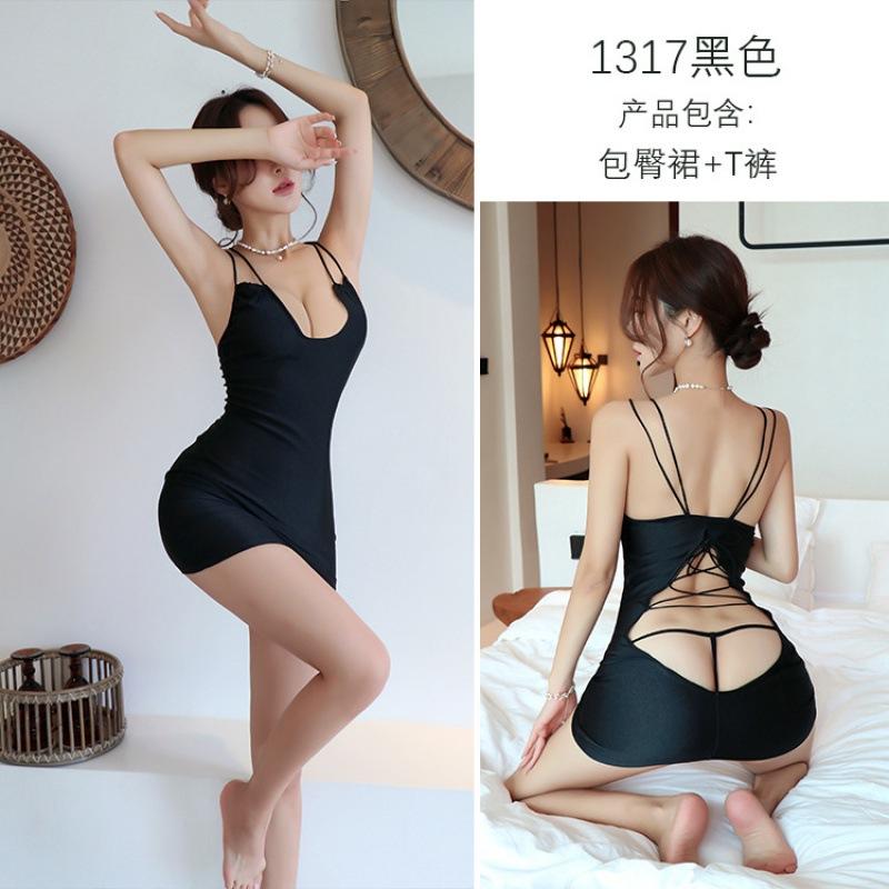 Sex Lingerie Women, Sexy Deep V Suspender Hip Skirt Uniform Temptation Nightclub Secretary Outfit Sexy Temptation Suit