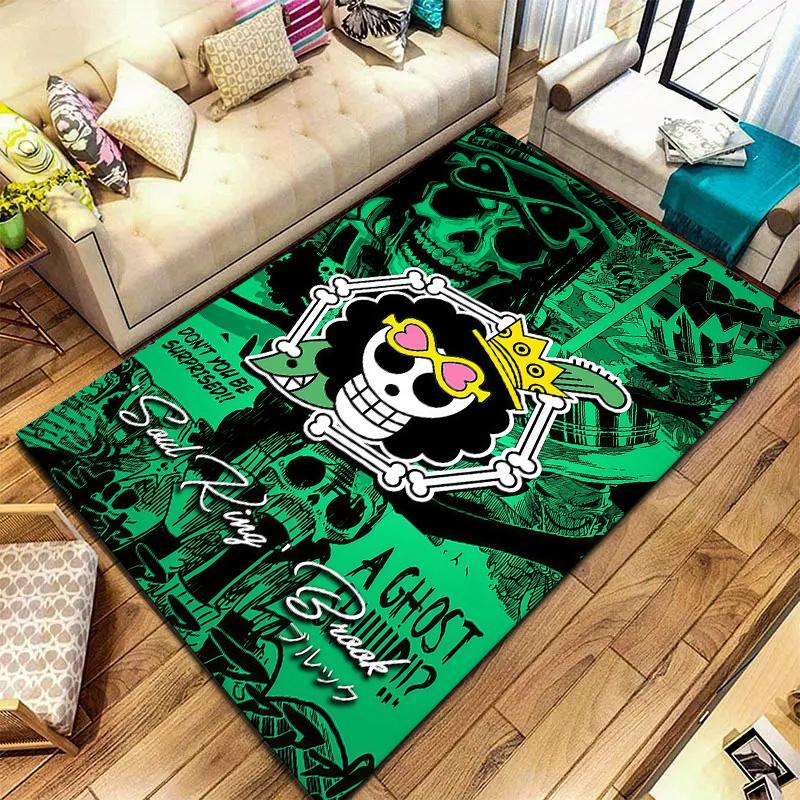 Tapis Tapis Tapis Pirates du Chapeau de Paille One Piece Pour Salon Chambre Maison Décoration de Canapé, Tapis de Sol Antidérapant pour Jouer aux Enfants
