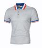 Summer  Men's Polo Shirt Summer Business Color Blocking Lapel Polo Sports T-Shirt Yasheng