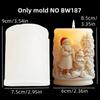 Santa Claus Carrying Gift Relief Cylindrical Candle Silicone Mold Smile Santa Claus Snowflake Gift Bag Molds Christmas Gift