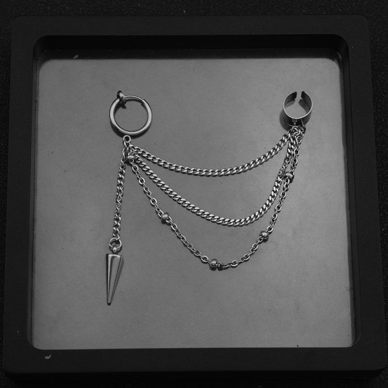 Męskie kolczyki ze stali nierdzewnej w kształcie kości do ucha - spersonalizowany modny dodatek