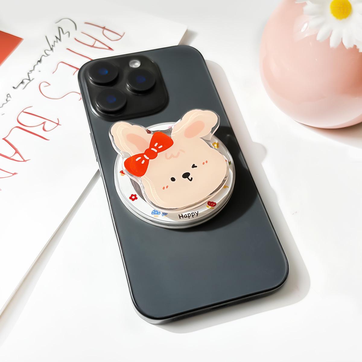 Cute Cartoon Animal MagSafe Silicone Phone Holder - Folding Telescopic Design