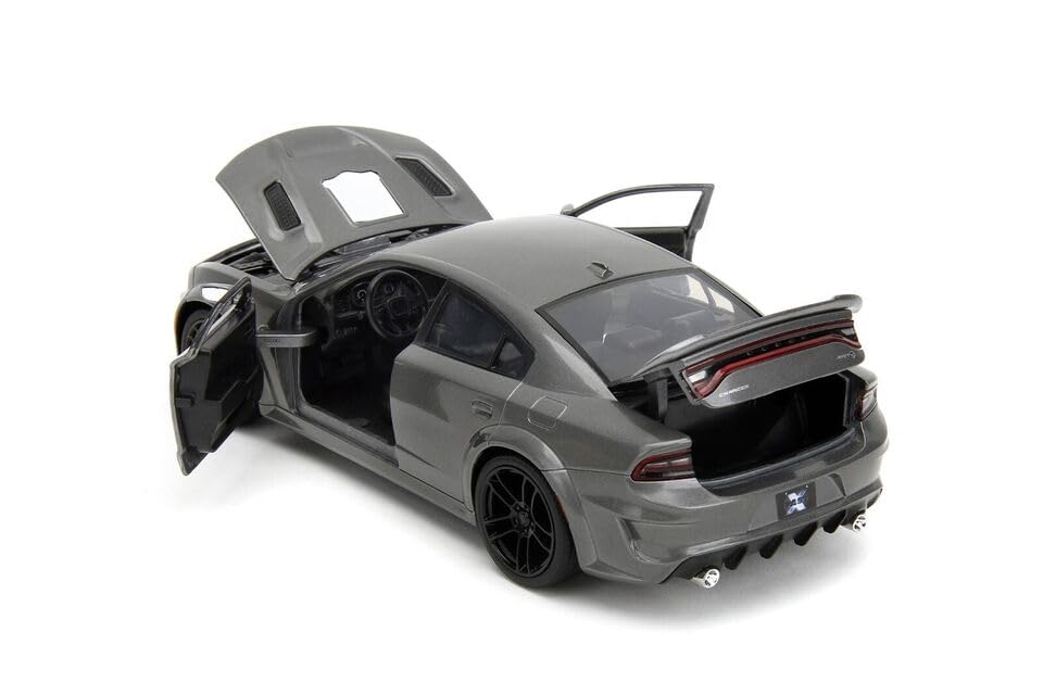 JADA TOYS 1/24 Scale Fast & Furious X Dodge Charger SRT Hellcat 2021 F&F X Charger Diecast Model Car, Gray [Parallel Import]