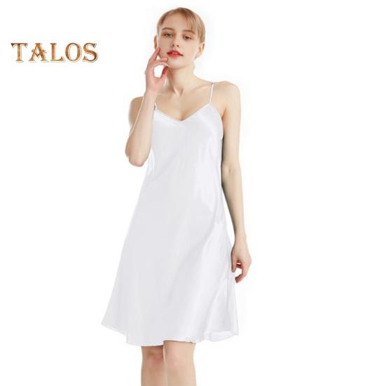 Damen Satin Chemises Nachthemd Sexy Seidige Slip Nachtwäsche Spaghettiträger Mini Nachthemd Sommer Ärmellos V-Ausschnitt Nachtwäsche
