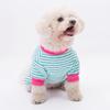 Pet Jumpsuit Striped Pattern Warm Casual Wear Dog Sleepingwear Pet Four-legged Clothing Puppy Costume