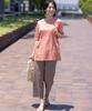DECOY Cooling and UV Protection Cotton Premium Peplum Orange Pullover, Women's, 491203,