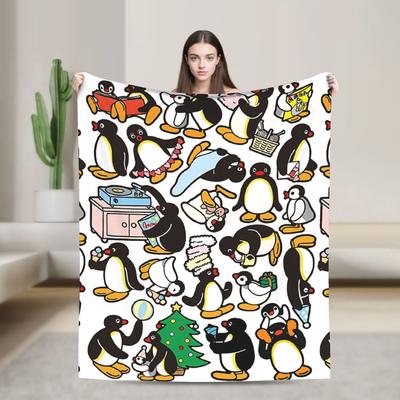 Cute Pingu Penguin Blankets Quality Warm Throw Blanket Spring Decorative Living Room Fashion Bedspread
