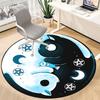 1PC Yin Yang, Moon Cat Office Round Rug, Non Slip, Soft and Durable Office Rug for Interior Decoration, Perfect for Office