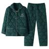 New Autumn Winter Ladies Pajamas Cotton Padded Warm Loungewear Cotton Three-layer Plus Sleepwear Large Size Homewear Suit