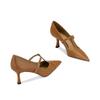 Fashion Temperament Stiletto Single Shoes Women's Autumn New Pointed Toe Shallow Mouth Splicing One Strap Non-slip High Heels