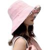 Wide Brim Cotton Summer Hat Women Packable Reversible Floral Bucket Hat UV Sun Protection Wide Brim Summer Beach Cap Double Sided Floppy Sun Hats CLE