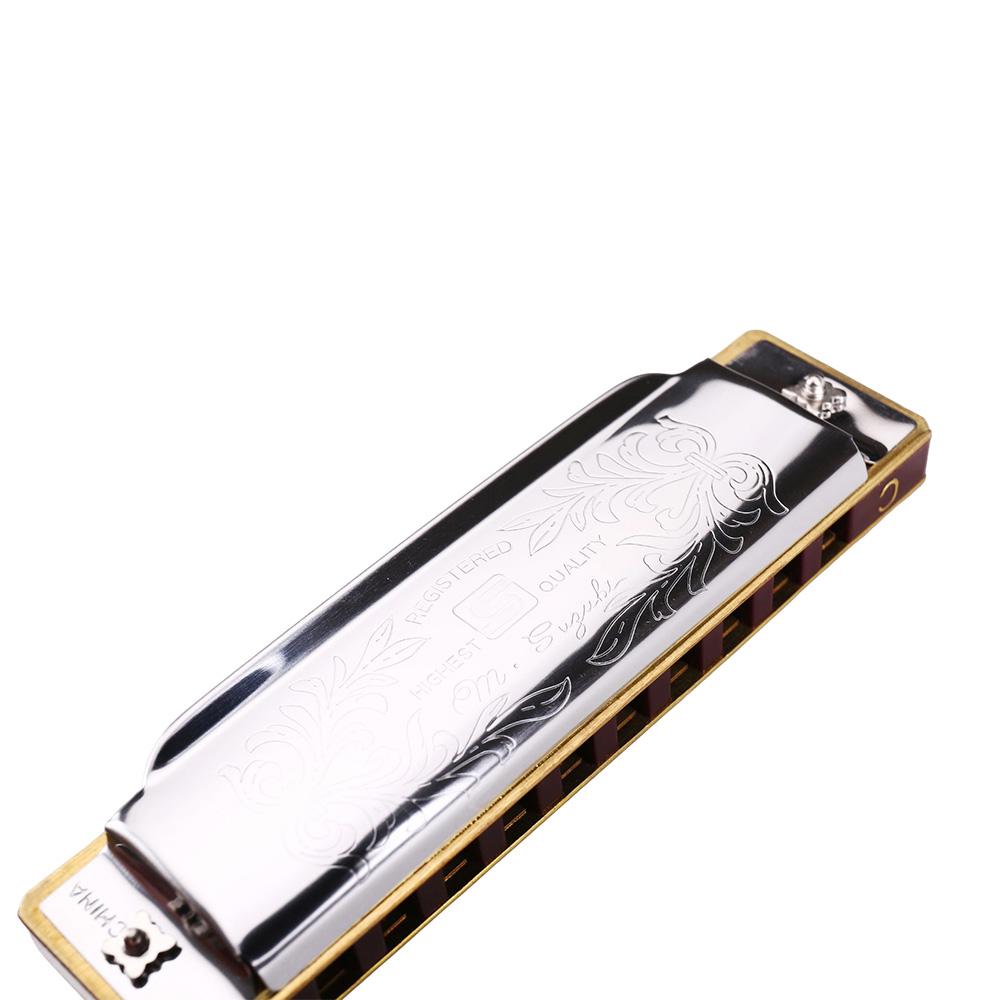 Harmonica Folk Master 1072 Standard Beginner 10 Hole 20 Tone Diatonic Key of C A D E F G 12 Tones Are Optional